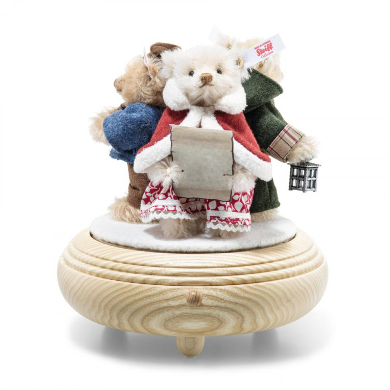 Steiff 007552 Weihnachtssänger Teddybären-Set auf Musikbox 3tlg ca. 16x18 cm