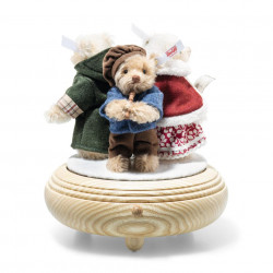 Steiff 007552 Weihnachtssänger Teddybären-Set auf Musikbox 3tlg ca. 16x18 cm