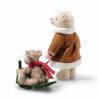 Steiff 005862 Mama Teddybär mit Kind im Holly Express 16 cm