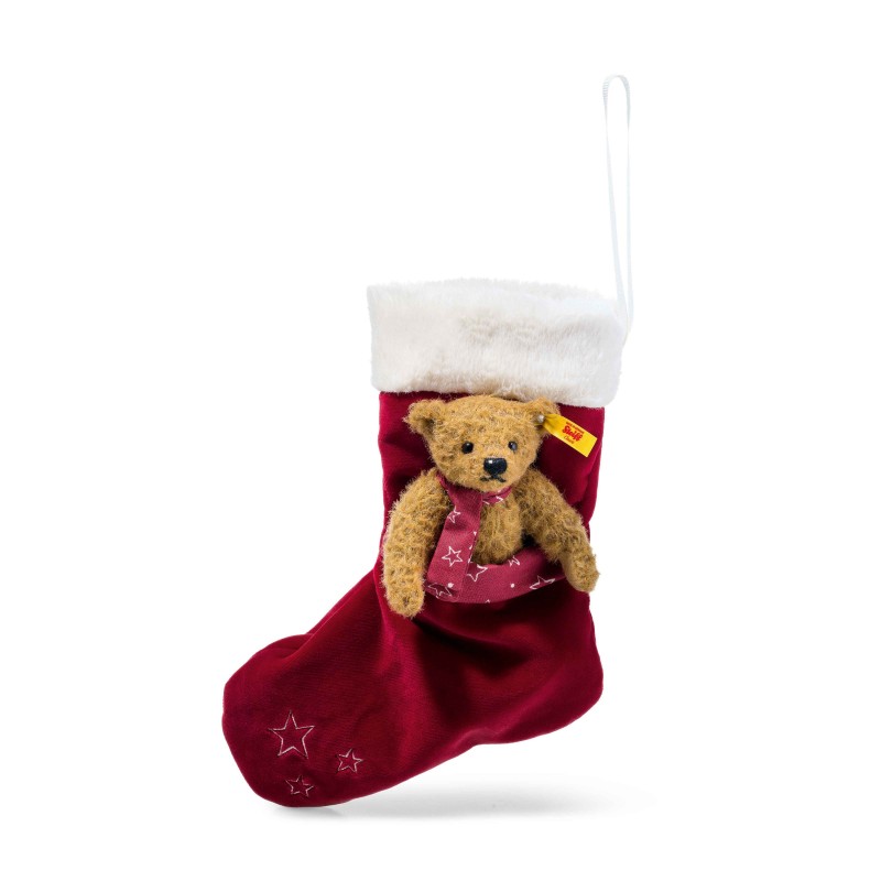 Steiff 026751 Teddybär mit Weihnachtssocke 15 cm
